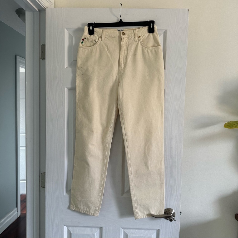 Size 32 Moschino Jeans Women’s Vintage Beige Straight Leg Pants Y2K Italy - Picture 3 of 9